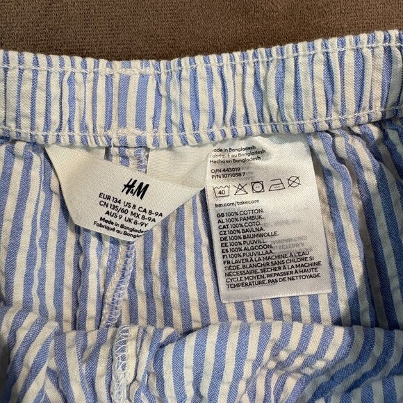 H&M Girls Light Blue Striped Cotton 2 Piece Set Size 8-9 (SKU 111G) - Picture 6 of 6